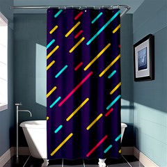 Background Lines Forms Shower Curtain 36  X 72  (stall) 