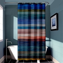 Background Horizontal Lines Shower Curtain 36  X 72  (stall) 