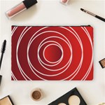 Circles Red Cosmetic Bag (Large) Back