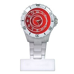 Circles Red Plastic Nurses Watch