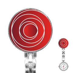 Circles Red Stainless Steel Nurses Watch