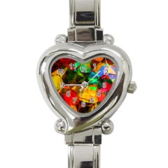 Color Abstract Polygon Heart Italian Charm Watch