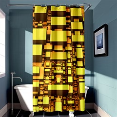 Cubes Grid Geometric 3d Square Shower Curtain 36  X 72  (stall) 