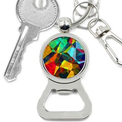 Color Abstract Polygon Background Bottle Opener Key Chain