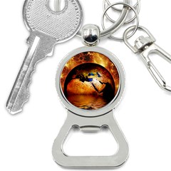 Earth Globe Water Fire Flame Bottle Opener Key Chain by HermanTelo