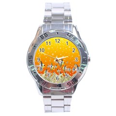 Fish Snow Coral Fairy Tale Stainless Steel Analogue Watch by HermanTelo