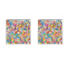 Floral Flowers Abstract Art Cufflinks (square)