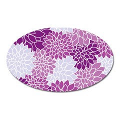 Floral Purple Oval Magnet by HermanTelo