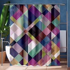 Geometric Blue Violet Pink Shower Curtain 60  X 72  (medium)  by HermanTelo