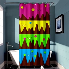 Illustration Abstract Graphic Rainbow Shower Curtain 36  X 72  (stall) 