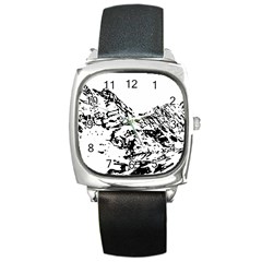 Mountain Ink Square Metal Watch