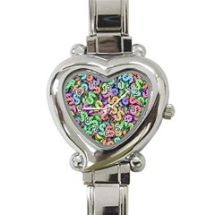 Money Currency Rainbow Heart Italian Charm Watch