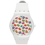 Macaron Bread Round Plastic Sport Watch (M) Front