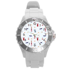 Nautical Sea Round Plastic Sport Watch (l)