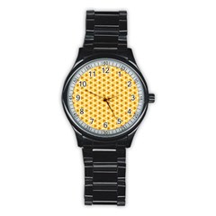 Pattern Halloween Pumpkin Color Stainless Steel Round Watch