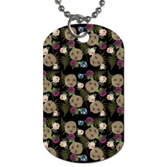 Cracked Doll Pattern Black Dog Tag (one Side)