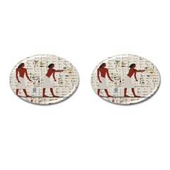 Egyptian Design Men Worker Slaves Cufflinks (oval) by Sapixe