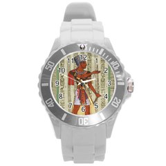 Egyptian Design Man Royal Round Plastic Sport Watch (l)