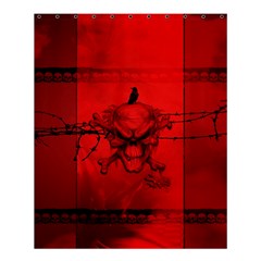 Awesome Creepy Skull With Crowm In Red Colors Shower Curtain 60  X 72  (medium)  by FantasyWorld7