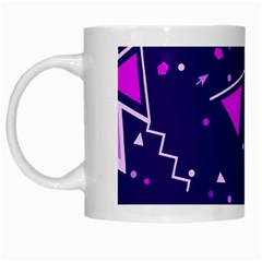 Purple Blue Geometric Pattern White Mugs by HermanTelo