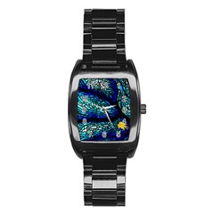 Sea Coral Stained Glass Stainless Steel Barrel Watch by HermanTelo