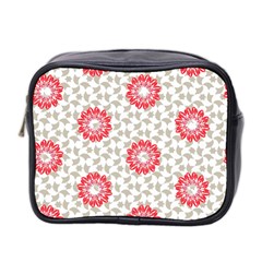 Stamping Pattern Red Mini Toiletries Bag (two Sides) by HermanTelo