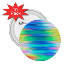 Wave Rainbow Bright Texture 2 25  Buttons (10 Pack) 