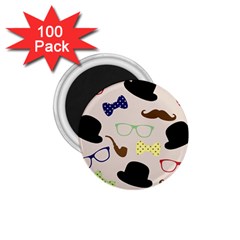 Moustache Hat Bowler Bowler Hat 1 75  Magnets (100 Pack)  by Sapixe