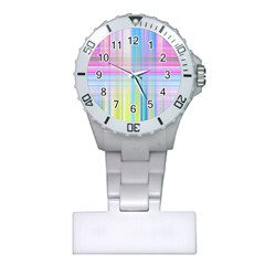 Texture Abstract Squqre Chevron Plastic Nurses Watch