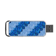 Texture Surface Blue Shapes Portable Usb Flash (two Sides)