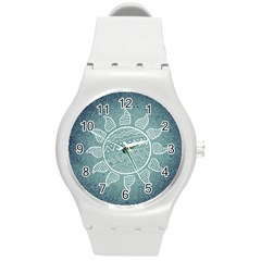 Sun Abstract Summer Round Plastic Sport Watch (m)