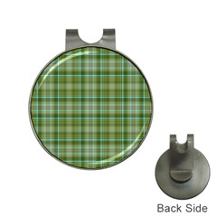 Vintage Green Plaid Hat Clips With Golf Markers