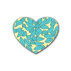 Leaves Dried Heart Coaster (4 Pack)  by Mariart