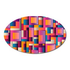 Abstract Background Geometry Blocks Oval Magnet by Bajindul