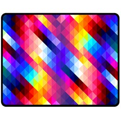 Abstract Blue Background Colorful Pattern Double Sided Fleece Blanket (medium)  by Bajindul