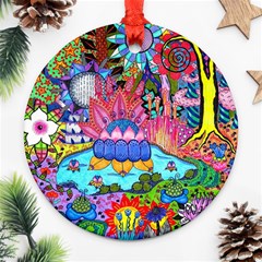 Pond Abstract  Round Ornament (two Sides) by okhismakingart