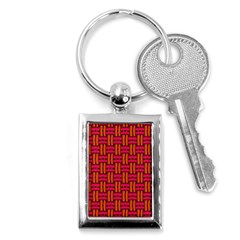 Pattern Red Background Structure Key Chain (rectangle) by Bajindul