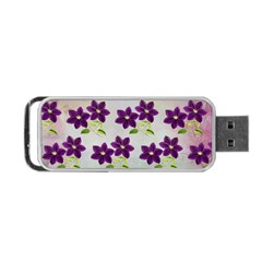 Purple Flower Portable Usb Flash (two Sides) by Bajindul