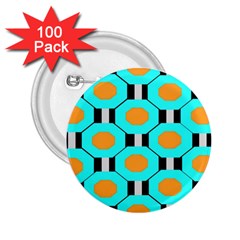 Octagon Blue 2 2 25  Buttons (100 Pack)  by impacteesstreetwear