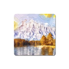 Painting Paint Landscape Nature Square Magnet