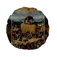 Heronimus Bosch The Haywagon 2 Standard 15  Premium Flano Round Cushions