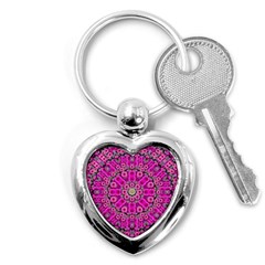 From The Sky Came Flowers In Calm Bohemian Peace Key Chain (heart) by pepitasart
