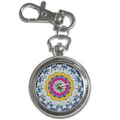 Kaleidoscope Bright Flower Mandala Key Chain Watches by Pakrebo