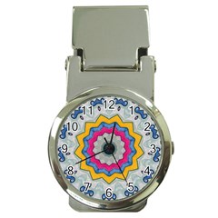 Kaleidoscope Bright Flower Mandala Money Clip Watches by Pakrebo