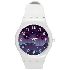 Scenery Sea Full Moon Stylized Round Plastic Sport Watch (m) by Pakrebo