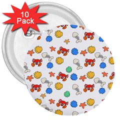 Crabs Pattern 3  Buttons (10 Pack)  by Valentinaart