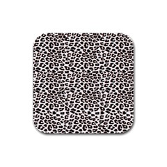 3d Leopard Print Black Brown Rubber Square Coaster (4 Pack)  by LoolyElzayat