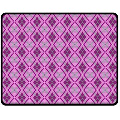 Argyle Large Pink Pattern Fleece Blanket (medium)  by BrightVibesDesign