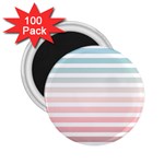 Horizontal pinstripes in soft colors 2.25  Magnets (100 pack)  Front