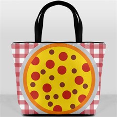 Pizza Table Pepperoni Sausage Copy Bucket Bag by Nexatart